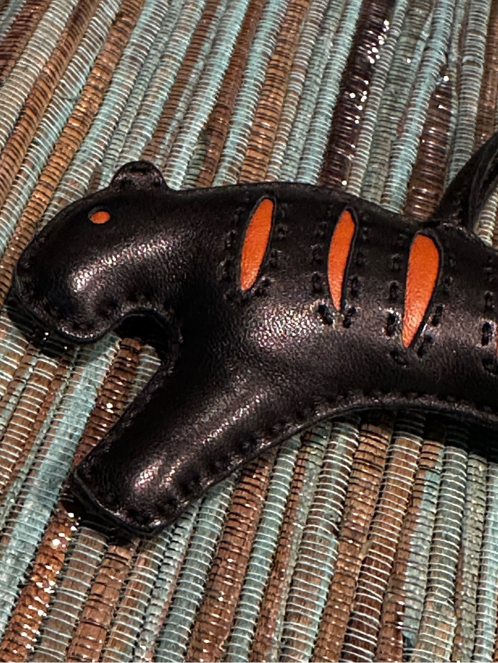 Hermès Black and Sesame Milo Lambskin Rooroo Charm - Picture 2 of 7